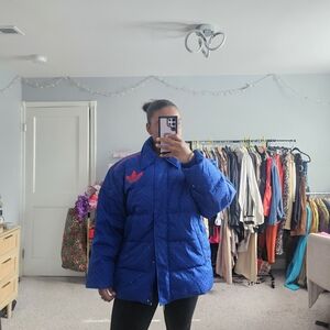 Adidas Unisex Royal Blue Monogram Puffer Coat
